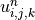 u_{i,j,k}^{n}